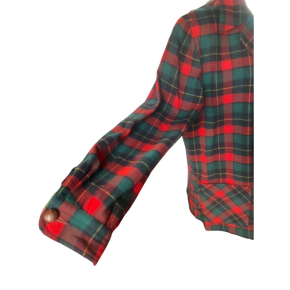 Pendleton Jacket Men’s Medium Wool Red Green Plaid Vintage Custom Tailored Tag - Picture 10 of 12
